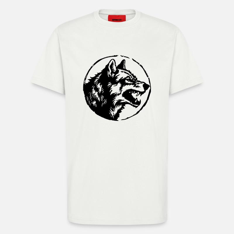 Wolf - T-Shirt - made by SPREAD - OFF WHITE