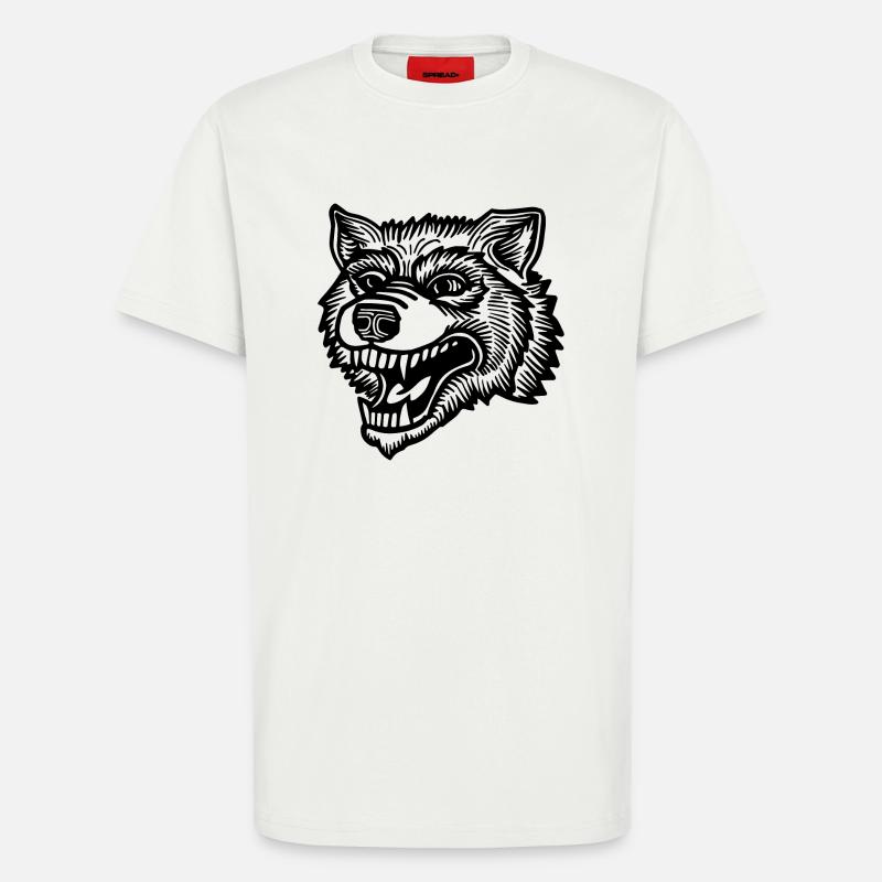 Wolf - T-Shirt - made by SPREAD - OFF WHITE