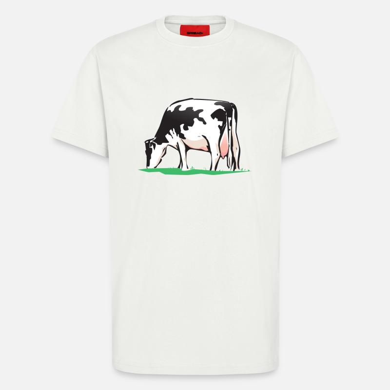 vache vache - T-shirt bio décontracté fabriqué en UE - OFF WHITE