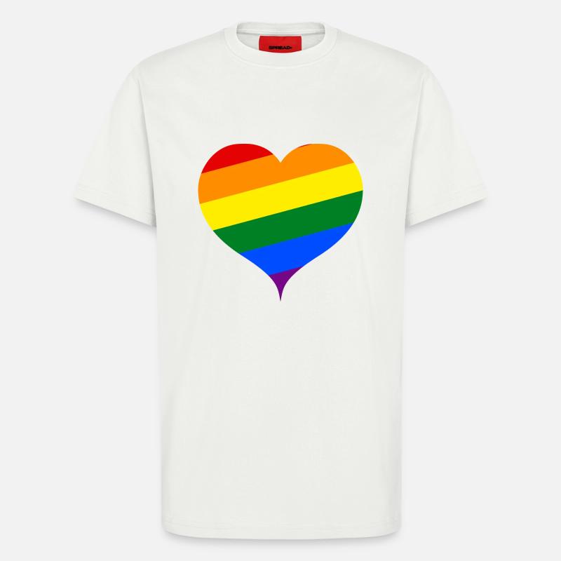 Das Regenbogen-Herz ;) - T-Shirt - made by SPREAD - OFF WHITE