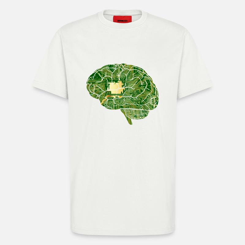 Brain Computer Chip Chip Computer - T-Shirt - made by SPREAD - OFF WHITE
