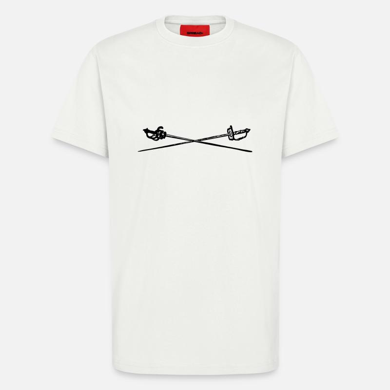 Escrime épée fleurette parade samurai12 - T-shirt bio décontracté fabriqué en UE - OFF WHITE
