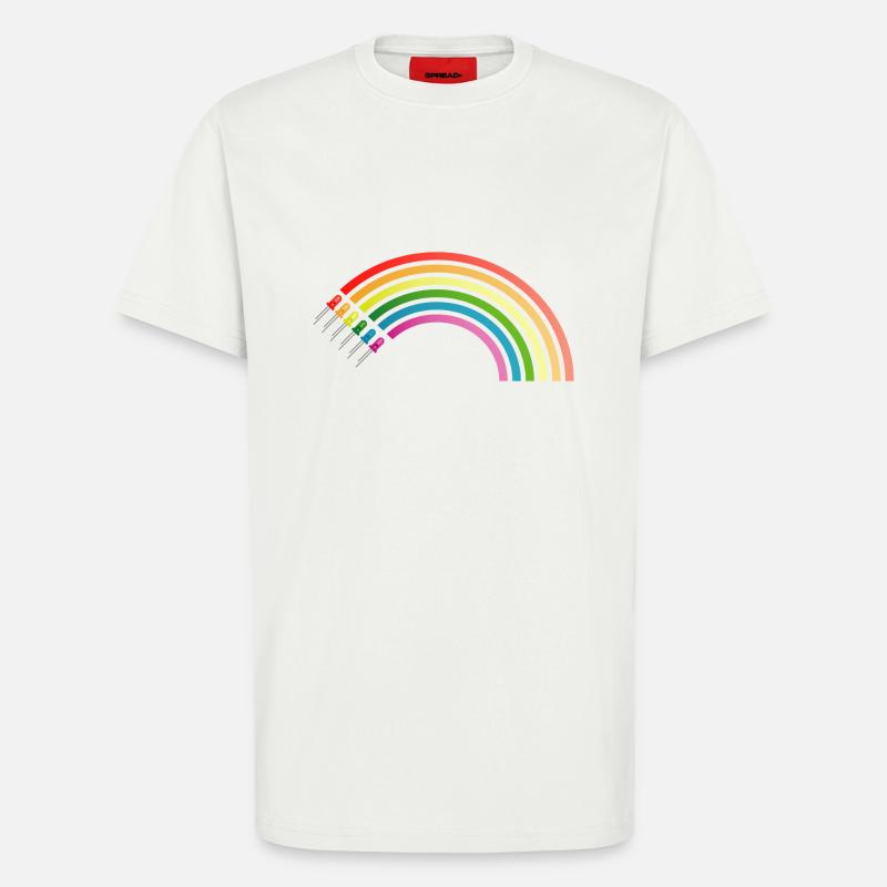 Regenbogen LED - T-Shirt - made by SPREAD - OFF WHITE