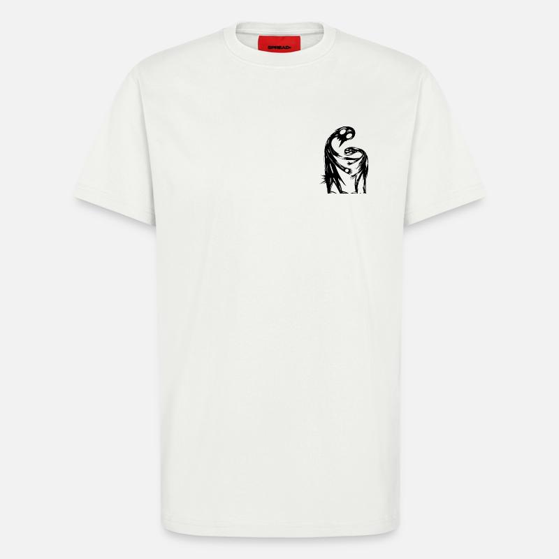 Figures abstraites s’embrassent créativement - T-shirt bio décontracté fabriqué en UE - OFF WHITE
