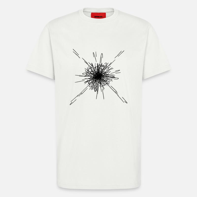 Mandala Explosion Lines Pattern - T-Shirt - made by SPREAD - OFF WHITE