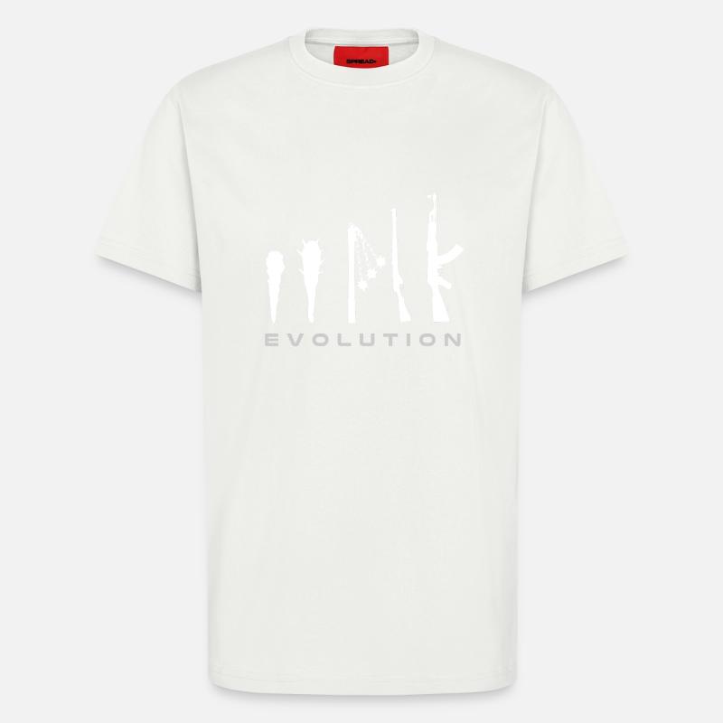l'évolution de l'arme - T-shirt bio décontracté fabriqué en UE - OFF WHITE