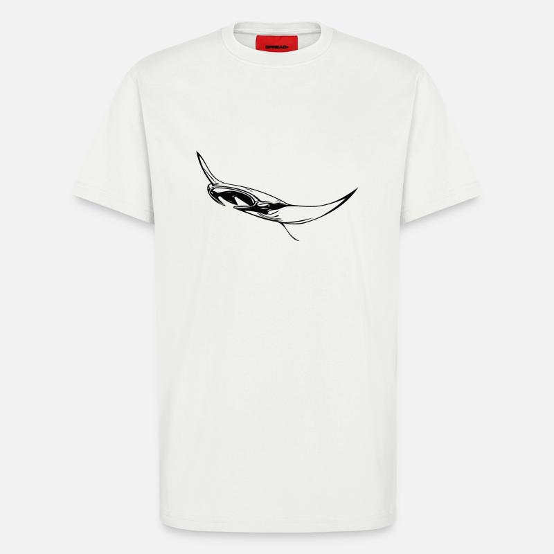 Eleganter schwimmender Mantarochen - T-Shirt - made by SPREAD - OFF WHITE