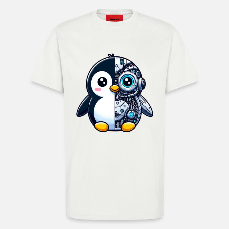 Cute Penguin Cyborg Robot - T-Shirt - made by SPREAD - OFF WHITE
