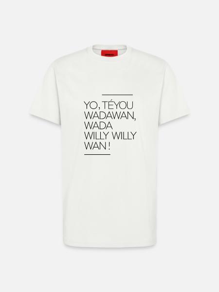 Wanabe yaourt - T-shirt bio décontracté fabriqué en UE - OFF WHITE