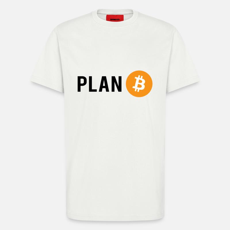 Plan B - Plan Bitcoin - T-shirt bio décontracté fabriqué en UE - OFF WHITE
