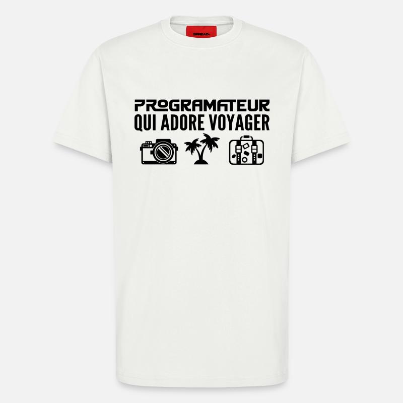 Reisende & Programmierer: Leidenschaft & Entdeckung - T-Shirt - made by SPREAD - OFF WHITE