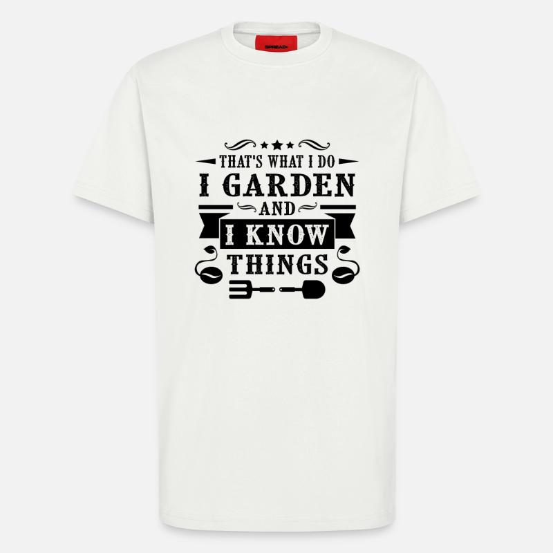 Garden and i know things - T-shirt bio décontracté fabriqué en UE - OFF WHITE