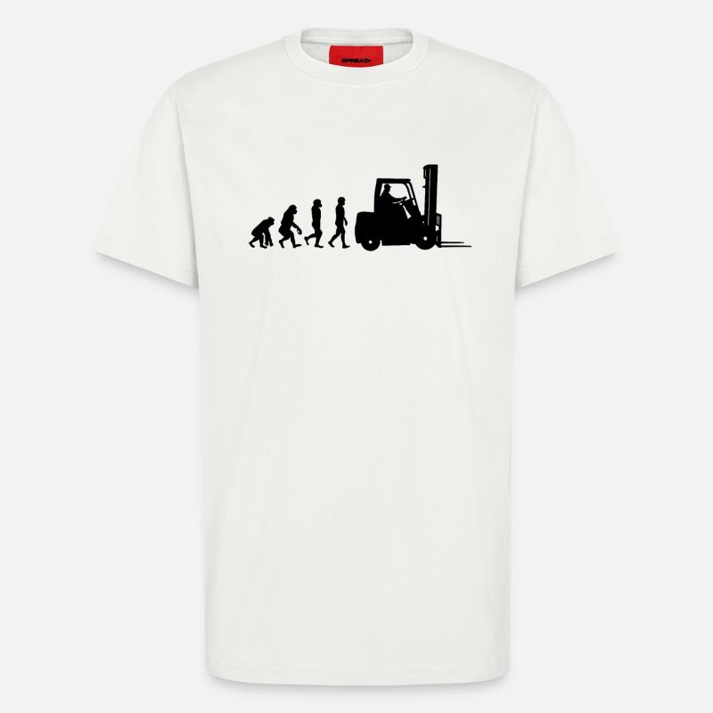 Conducteurs de camions Evolution - T-shirt bio décontracté fabriqué en UE - OFF WHITE