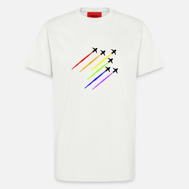 Regenbogen Flugzeug - T-Shirt - made by SPREAD - OFF WHITE