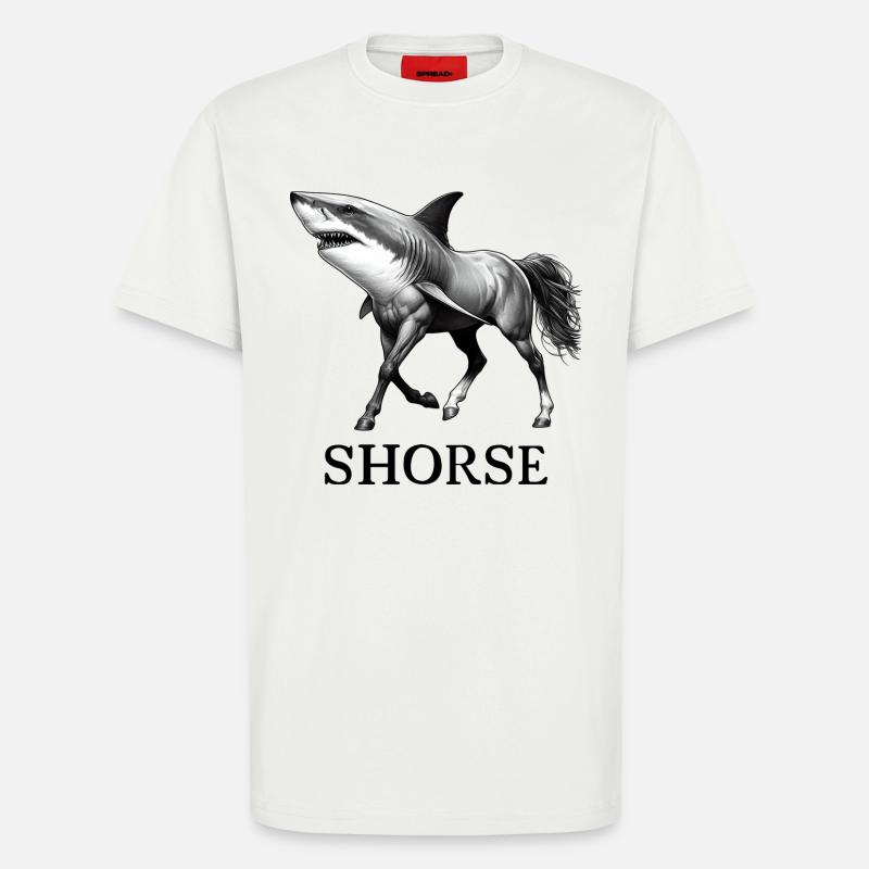 Haifisch Pferd Pferd - T-Shirt - made by SPREAD - OFF WHITE