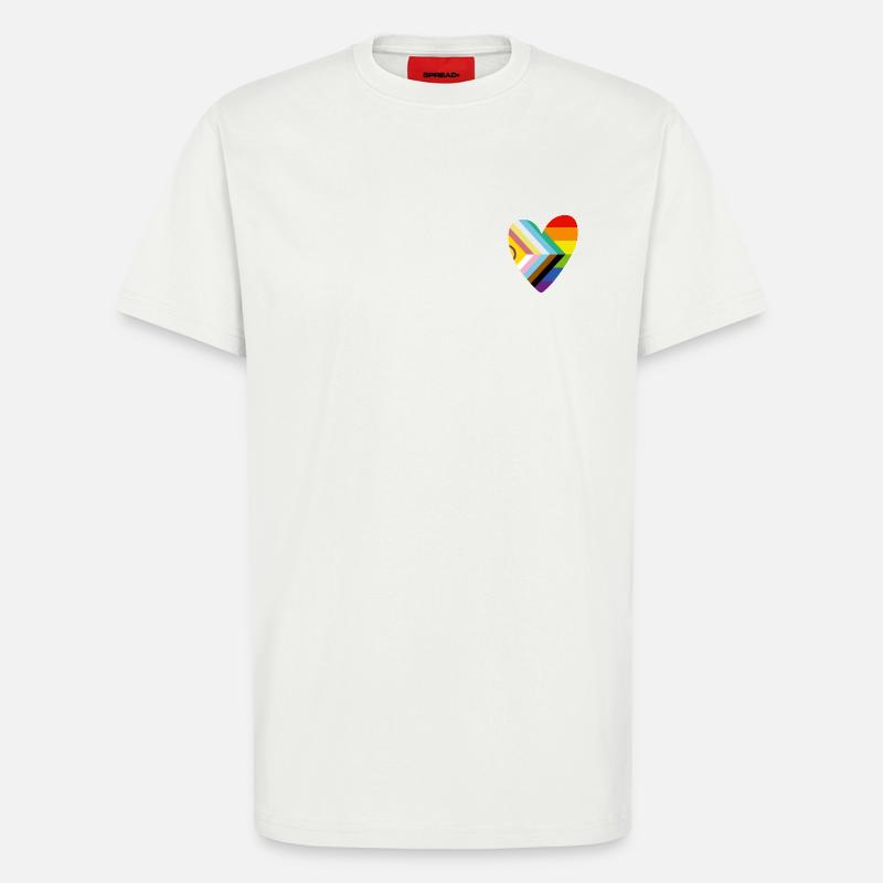 🌈 Herz – Progress Pride & Disability Flag - T-Shirt - made by SPREAD - OFF WHITE