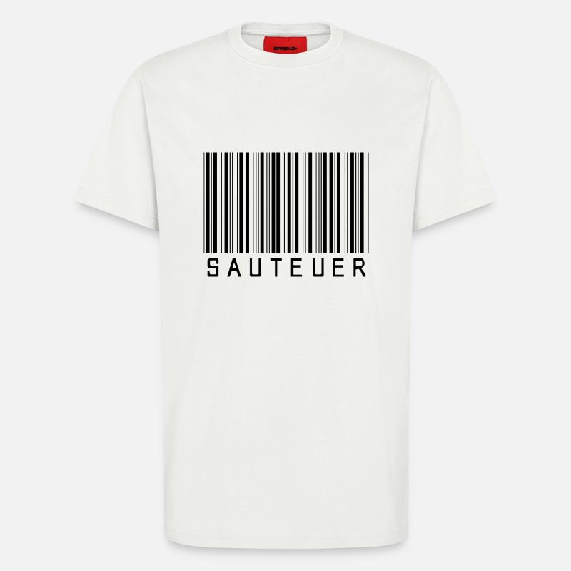 Strichcode "SAUTEUER" black/schwarz - T-Shirt - made by SPREAD - OFF WHITE