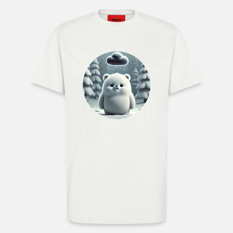 Eisbär im eisigen Regen - T-Shirt - made by SPREAD - OFF WHITE