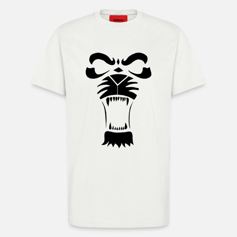 Raublöwe oder Tiger (Schwarz) - T-Shirt - made by SPREAD - OFF WHITE