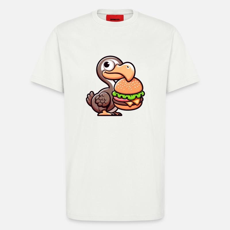 Whimsical Dodo Burger Chibi Hamburger - T-Shirt - made by SPREAD - OFF WHITE