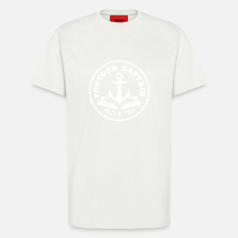 Pontoon Captain - Ocean Boating - T-shirt bio décontracté fabriqué en UE - OFF WHITE
