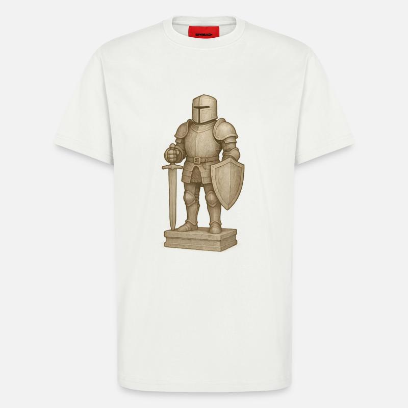 Ritterliche Samurai-Figur im Stone-Style - T-Shirt - made by SPREAD - OFF WHITE