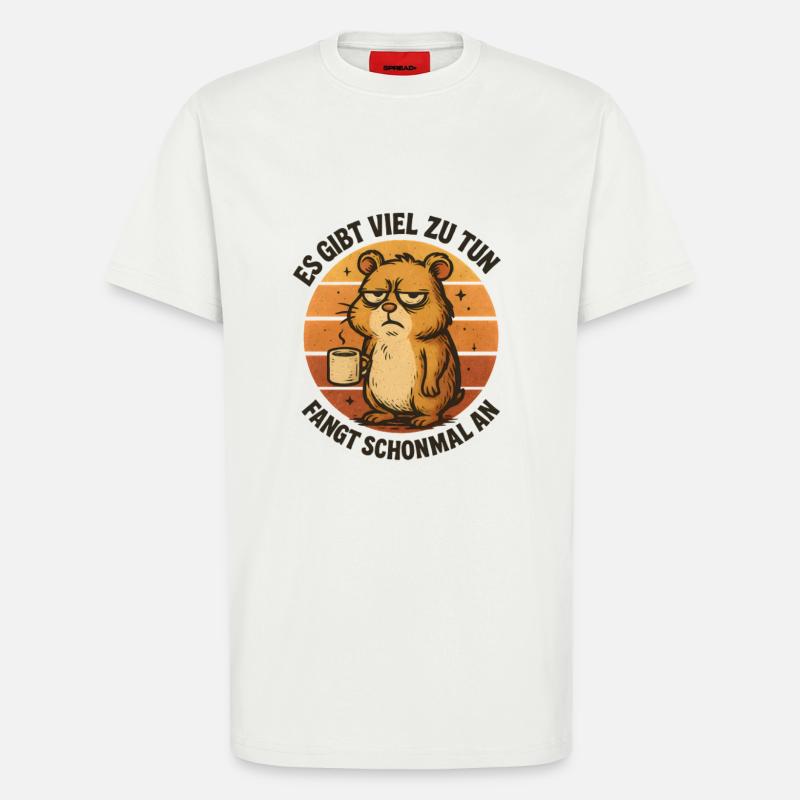 Grimmiger Hamster mit Kaffee - T-Shirt - made by SPREAD - OFF WHITE