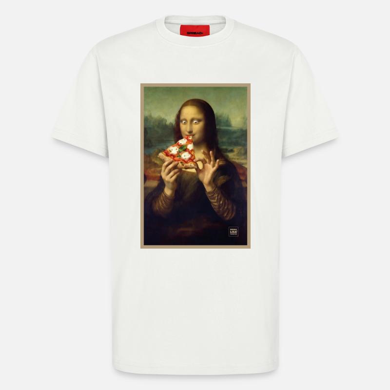 Mona Lisa isst Pizza - T-Shirt - made by SPREAD - OFF WHITE