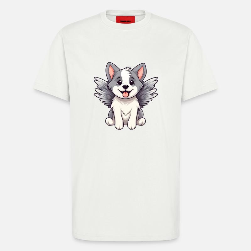 Süßer Engel Husky Comic - T-Shirt - made by SPREAD - OFF WHITE