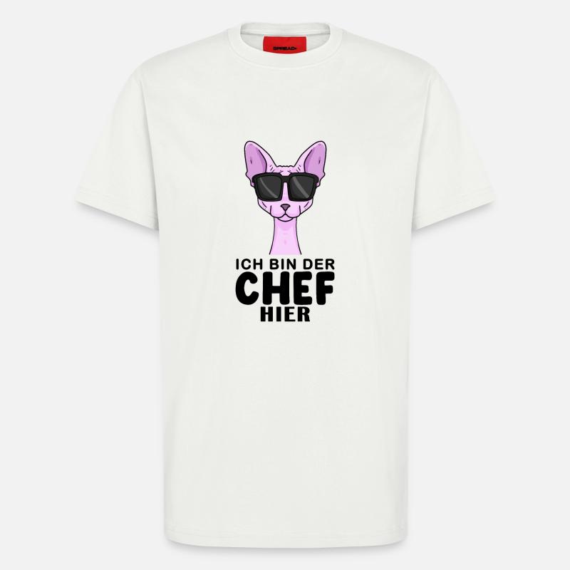 Katze Sphynx Cool Chef - T-Shirt - made by SPREAD - OFF WHITE