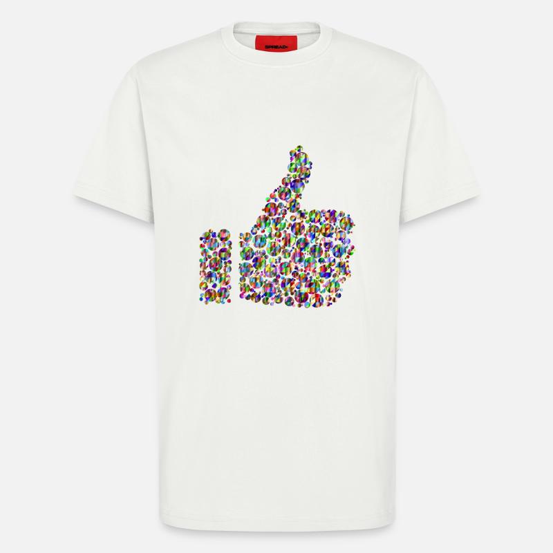 Regenbogenfarbener Daumen - T-Shirt - made by SPREAD - OFF WHITE