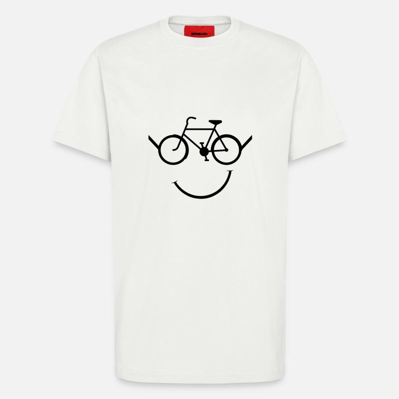 Fahrrad Smiley - Geschenk - T-Shirt - made by SPREAD - OFF WHITE