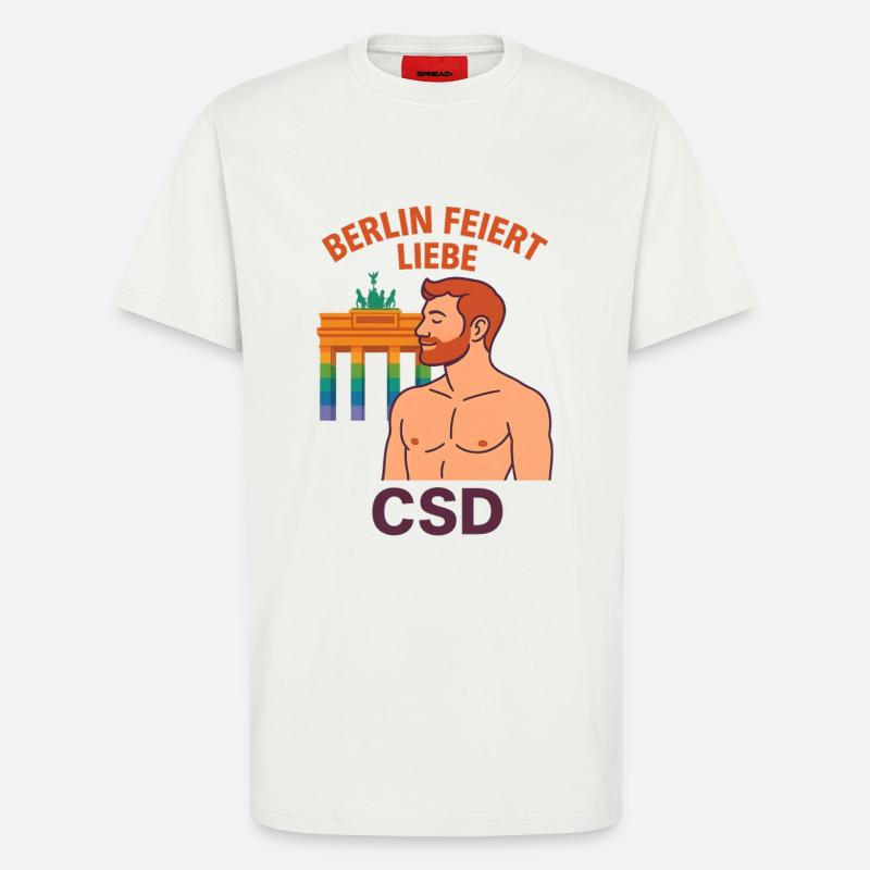 Berlin feiert Liebe CSD Mann - T-Shirt - made by SPREAD - OFF WHITE
