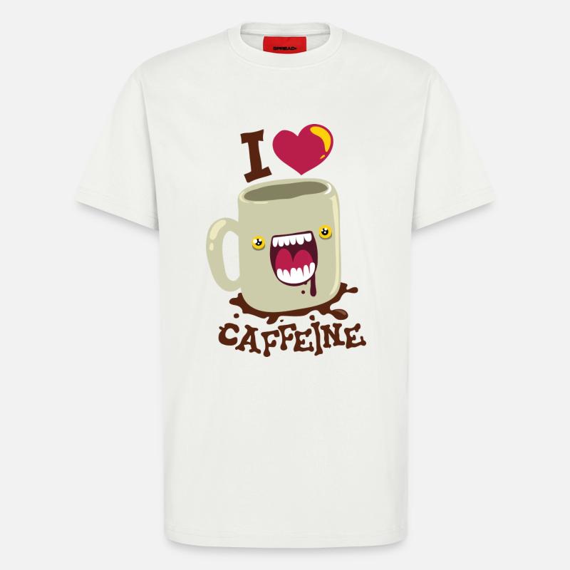 Kaffe - Pott liebt coffein - T-Shirt - made by SPREAD - OFF WHITE