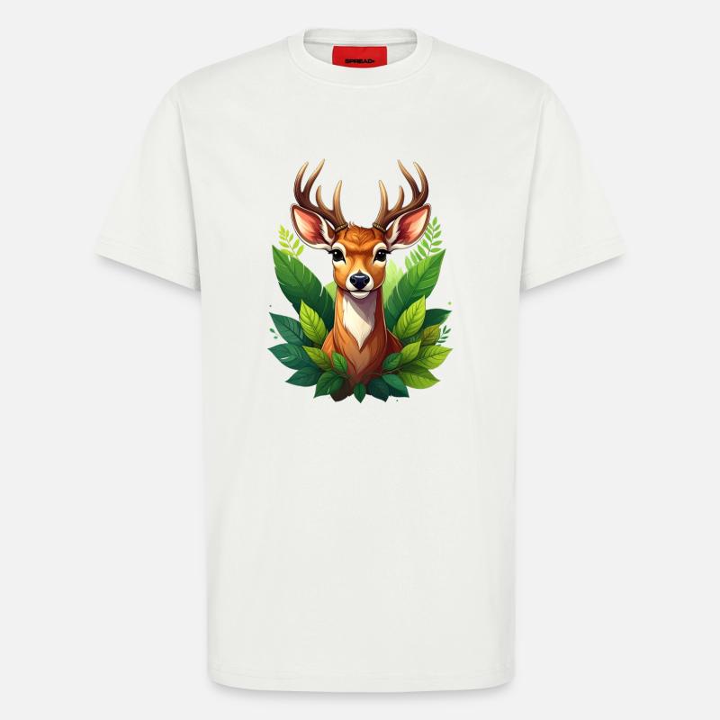 Ein Reh oder Hirsch im Wald - T-Shirt - made by SPREAD - OFF WHITE