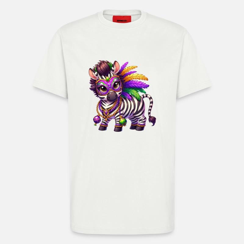 Mardi Gras Zebra Comic Süß - T-Shirt - made by SPREAD - OFF WHITE