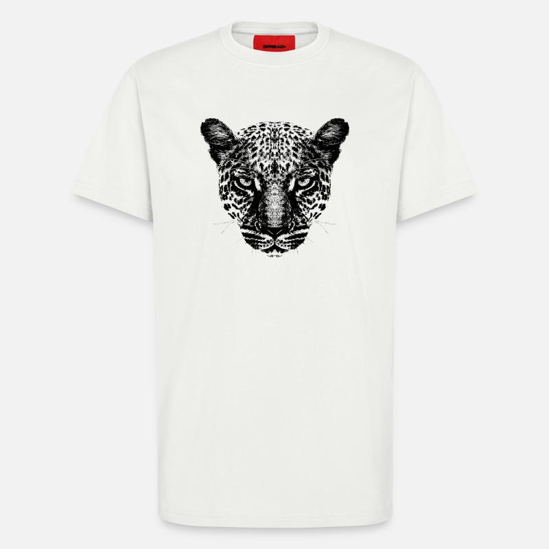Leopard / Kopf / Schwarz - T-Shirt - made by SPREAD - OFF WHITE
