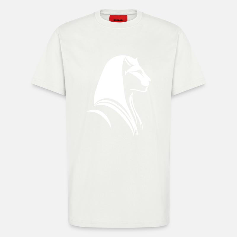 Chat Egypte Pharaon Silhouette - T-shirt bio décontracté fabriqué en UE - OFF WHITE