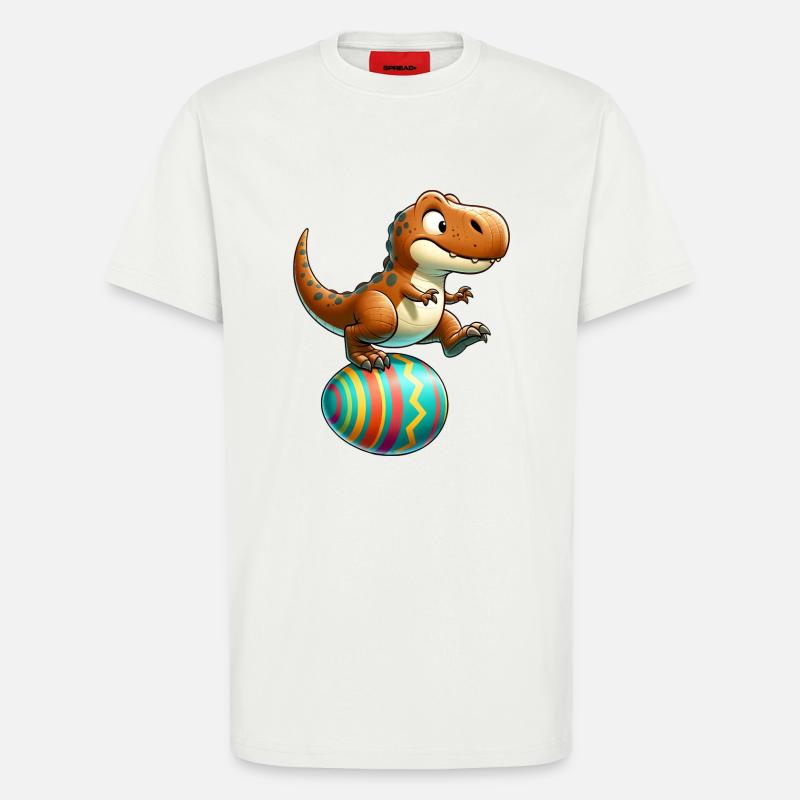 Dancing T-Rex, Easter Eggshell Fun - T-Shirt - made by SPREAD - OFF WHITE