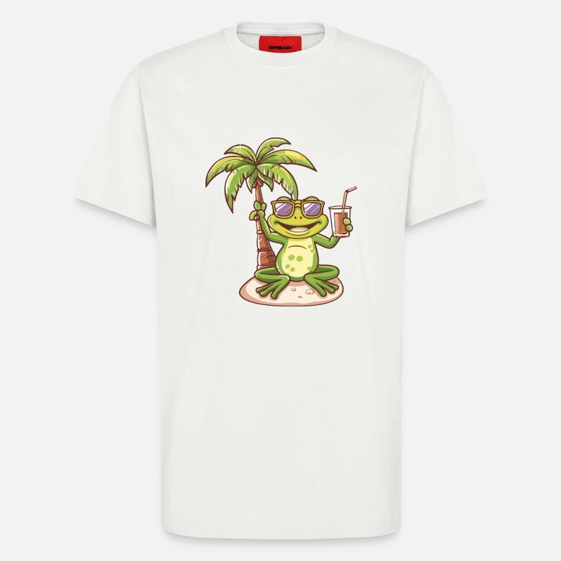 Frog Summer Beach Comic - T-Shirt - made by SPREAD - OFF WHITE