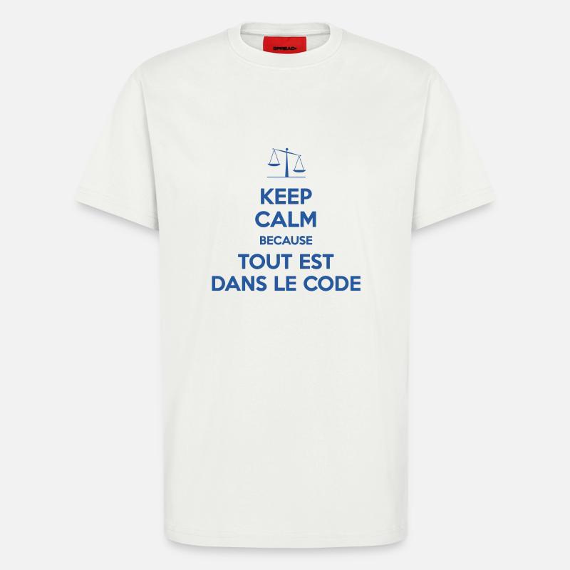 Tout est dans le code - T-shirt bio décontracté fabriqué en UE - OFF WHITE