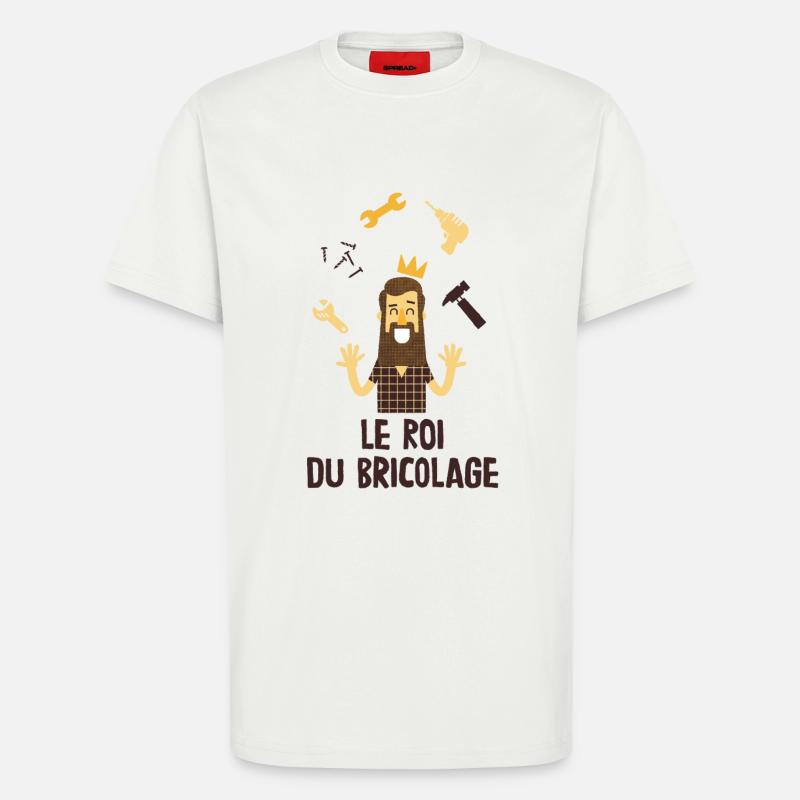 Le roi du bricolage - T-shirt bio décontracté fabriqué en UE - OFF WHITE