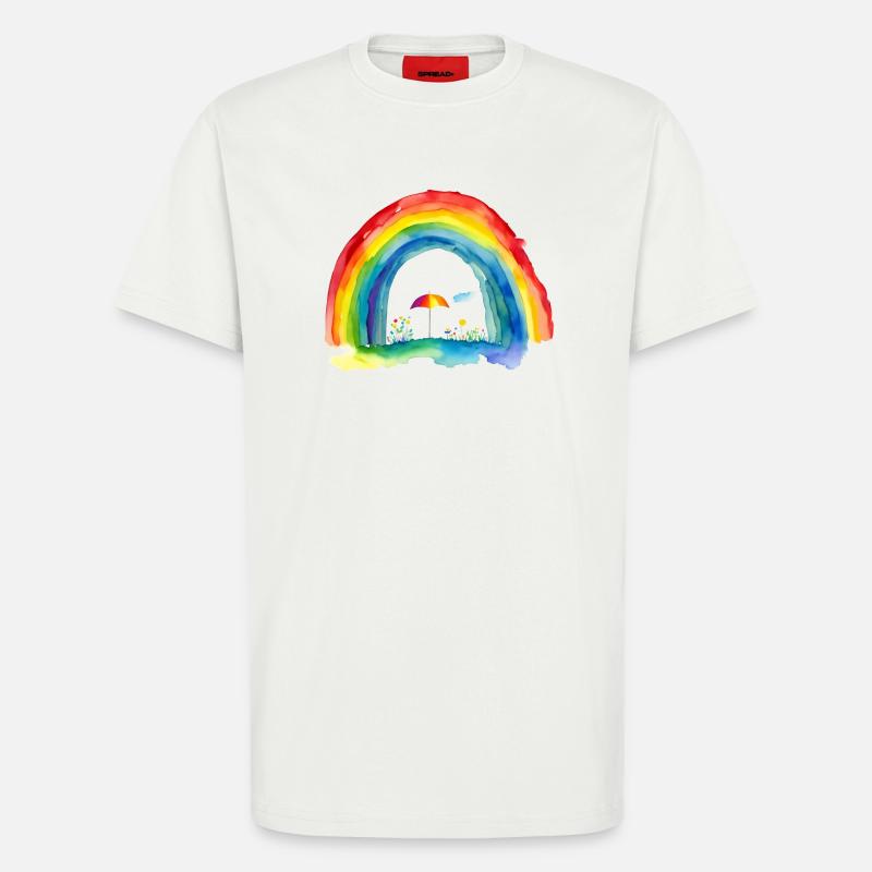 Regenbogen - T-Shirt - made by SPREAD - OFF WHITE