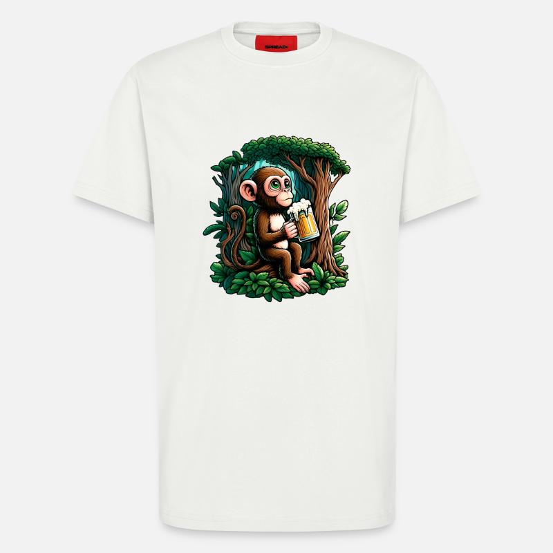 Lässiger Bieraffe - T-Shirt - made by SPREAD - OFF WHITE