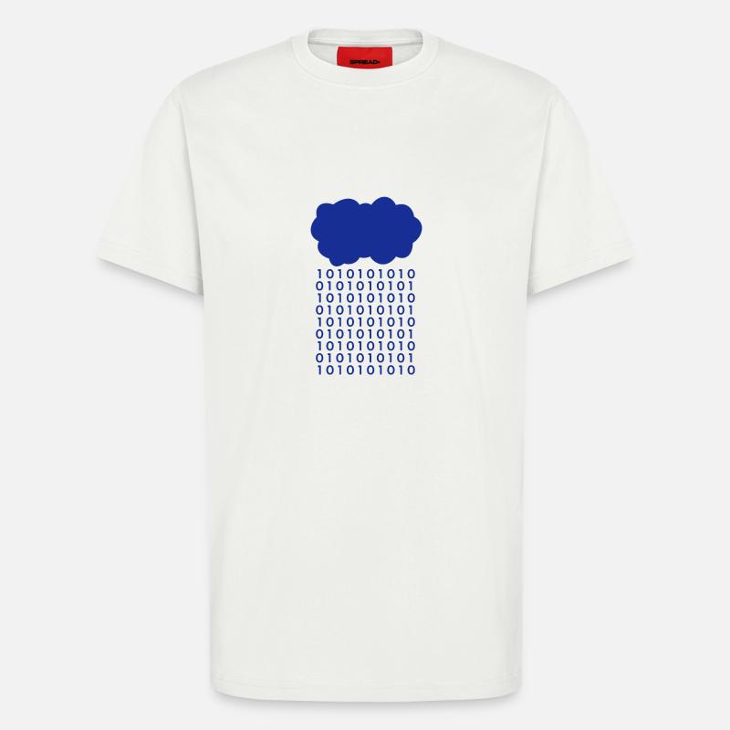 Bit rain cloud computer scientist - T-Shirt - made by SPREAD - OFF WHITE