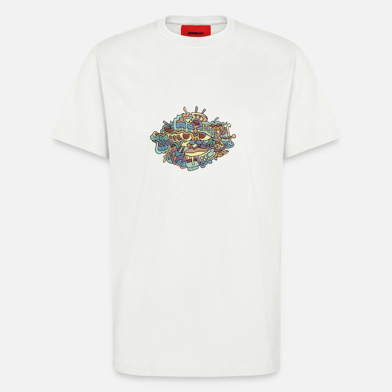 Dissolving Face - T-shirt bio décontracté fabriqué en UE - OFF WHITE