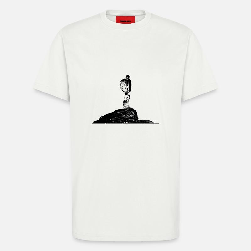 Wanderer auf einem Berg - T-Shirt - made by SPREAD - OFF WHITE