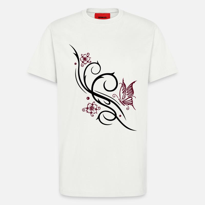 Kirschblüten Schmetterling Tattoo - T-Shirt - made by SPREAD - OFF WHITE