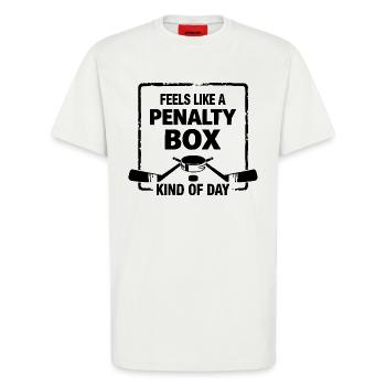 Feels Like A Penalty Box Kind Of Day, Funny Hockey - T-shirt bio décontracté fabriqué en UE - OFF WHITE - Devant - Alina (178cm) & Michal (187cm)