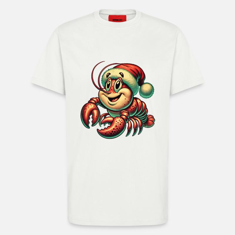 Christmas lobster with cap - T-Shirt - made by SPREAD - OFF WHITE